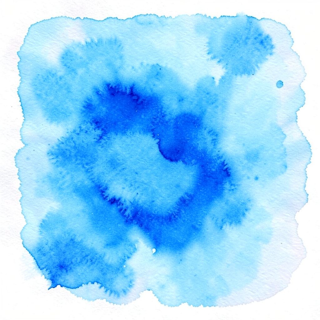 Badia pintada amb aigües calmades i tons blau i verd