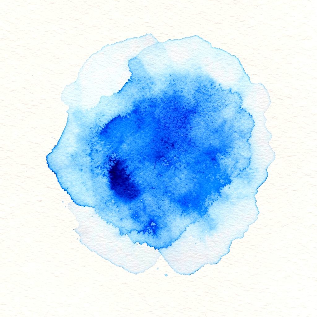 Aquarel·la d'una platja tranquil·la del Delta amb tons blaus i arena daurada